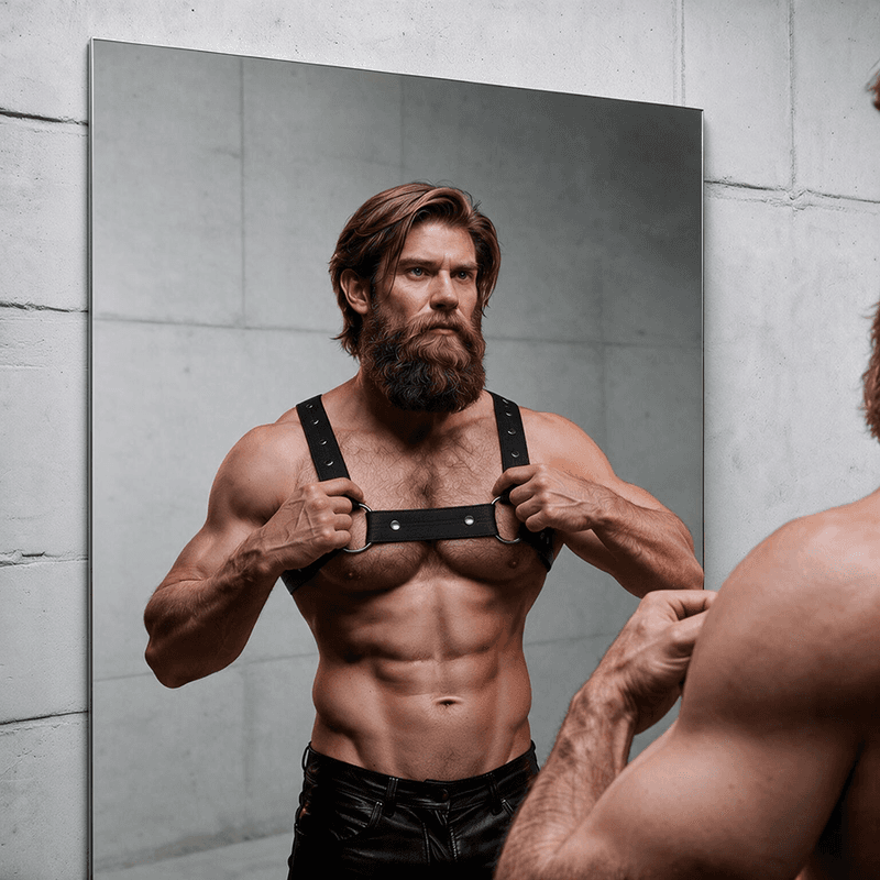 Fetish Submissive Attitude - Harnais de sport de poitrine réglable en néoprène pour hommes, photo 5
