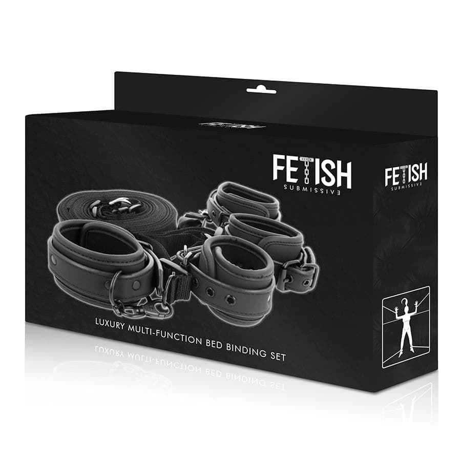 Fetish Submissive Ensemble de menottes et liens de lit avec doublure néoprène, photo 11