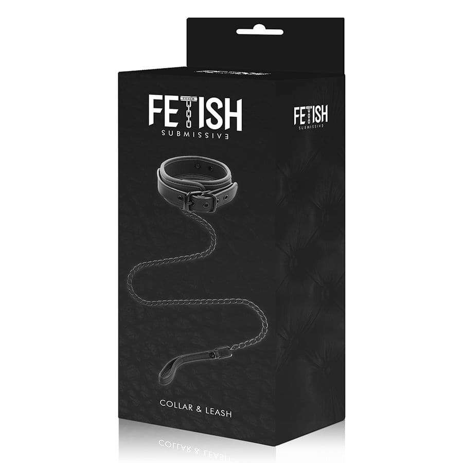Fetish Submissive Collier avec chaîne et doublure en néoprène Noir, photo 14
