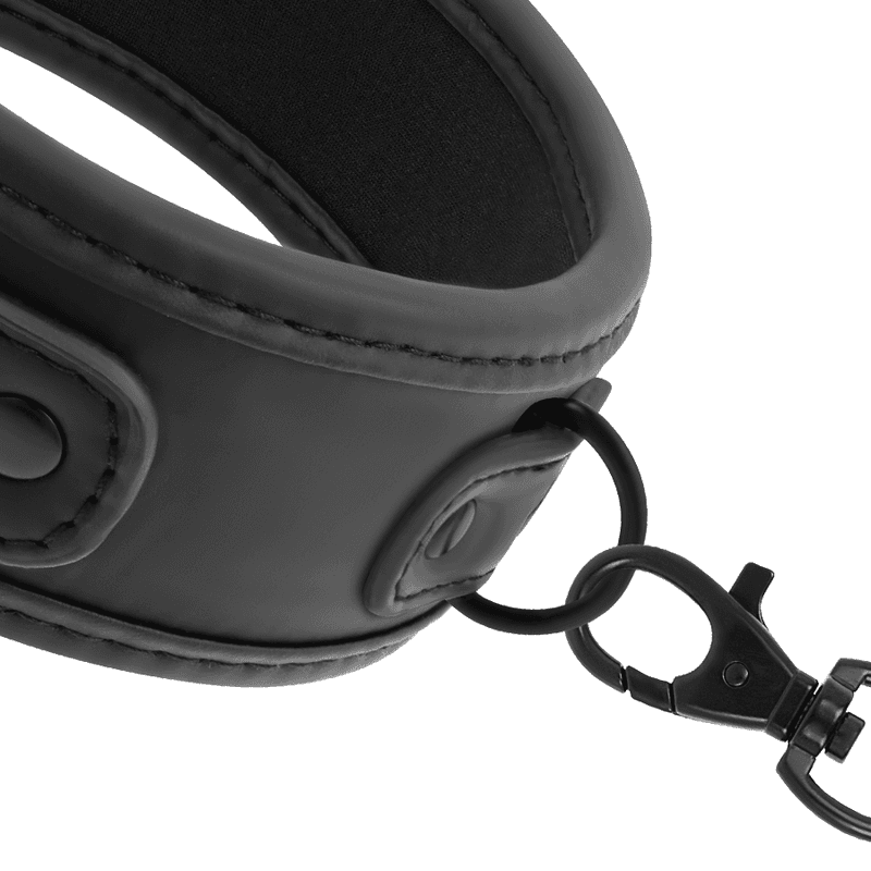 Fetish Submissive Collier avec chaîne et doublure en néoprène Noir, photo 9