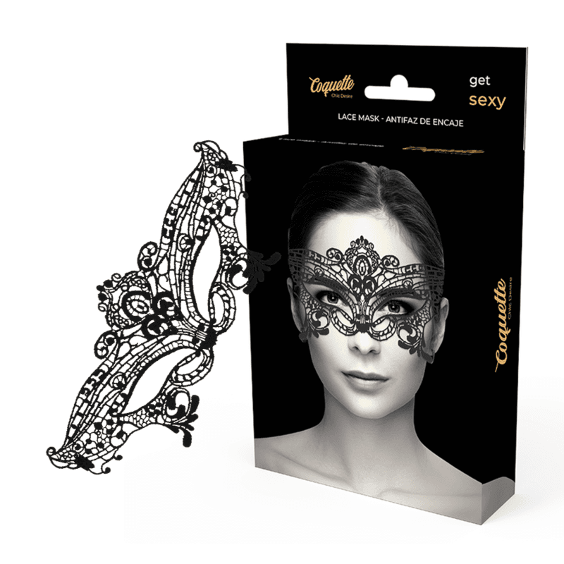 Coquette Chic Desire - Masque large en dentelle noire