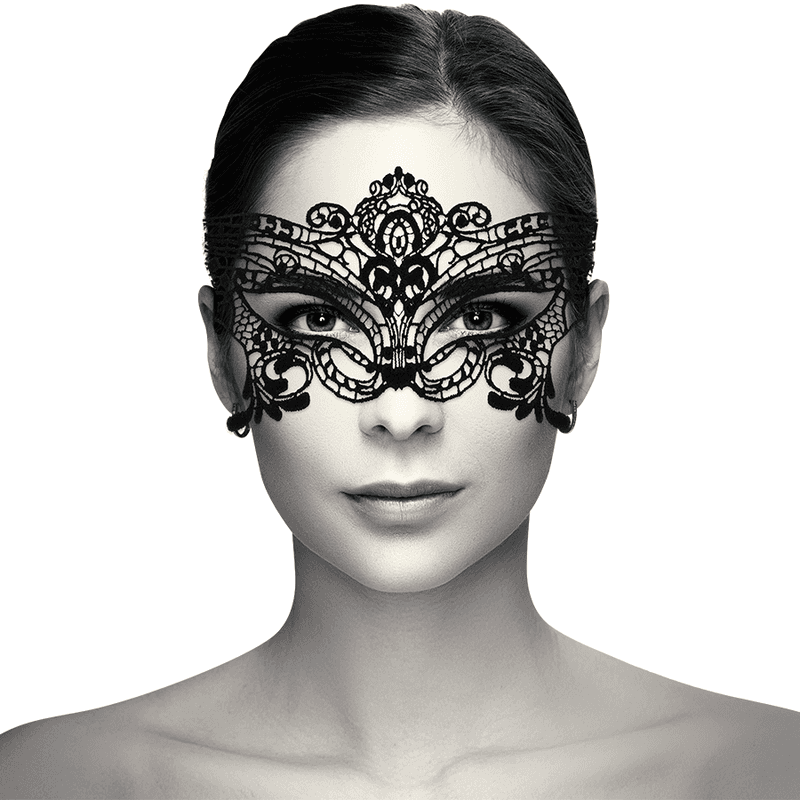 Coquette Chic Desire - Masque large en dentelle noire, photo 2
