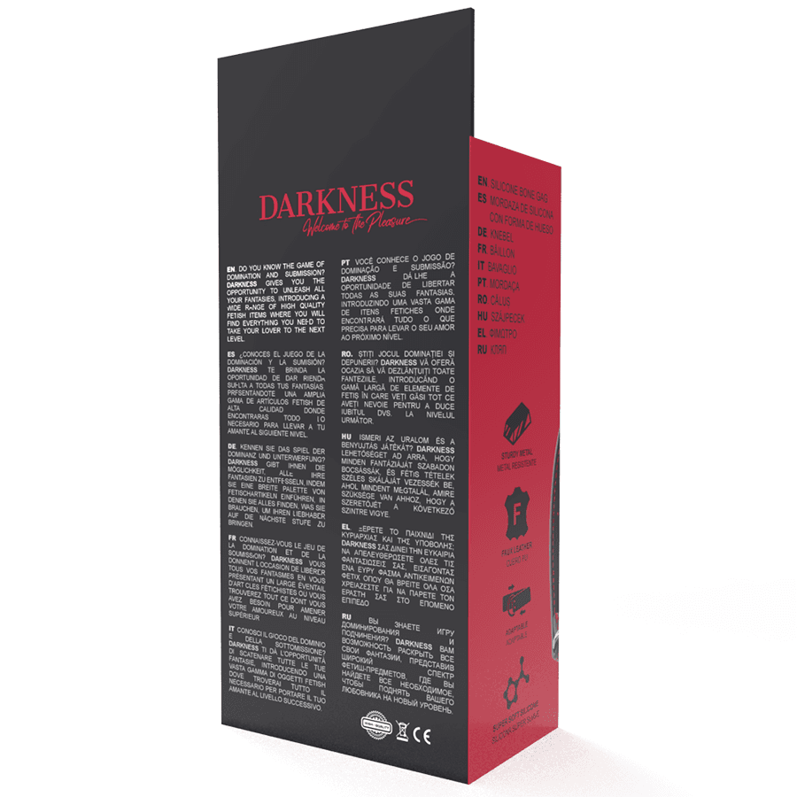 Darkness - Bâillon en silicone en forme d'os, noir, photo 5