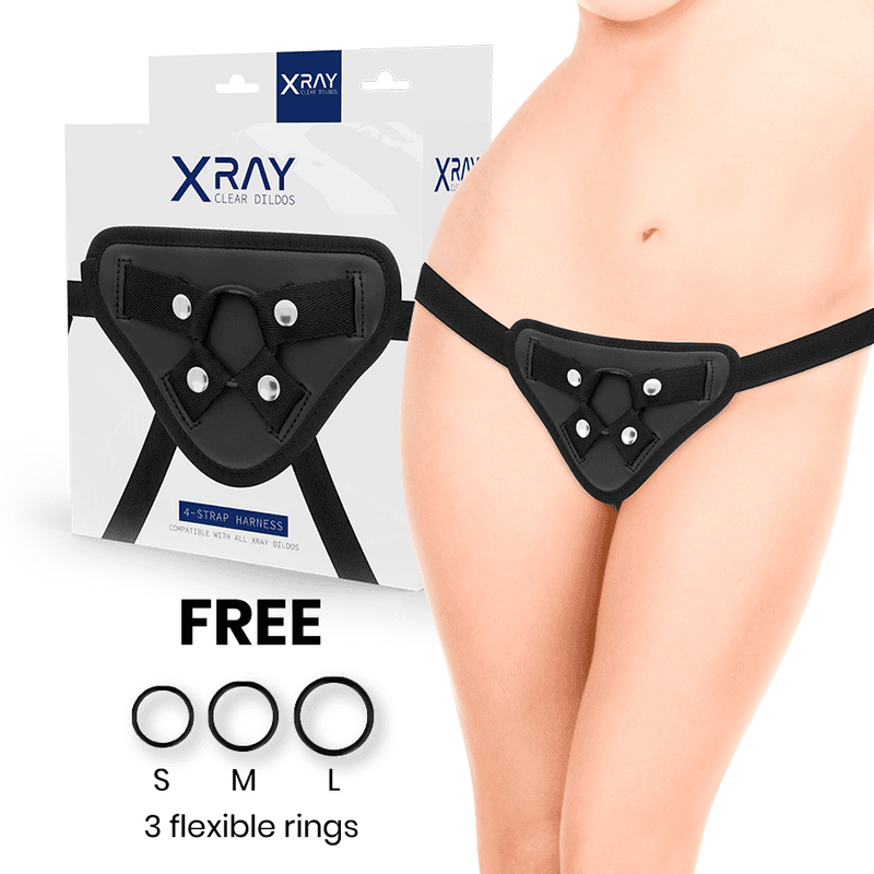 X-Ray Harnais ajustable avec anneaux en silicone Noir