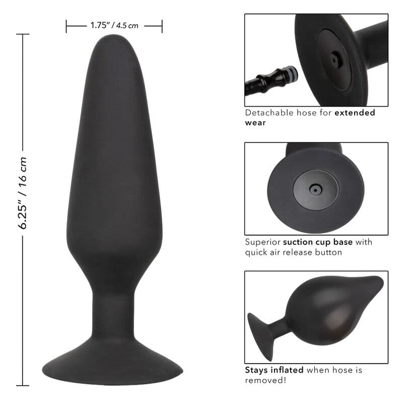 CalExotics Plug gonflable XL en silicone Noir, photo 7