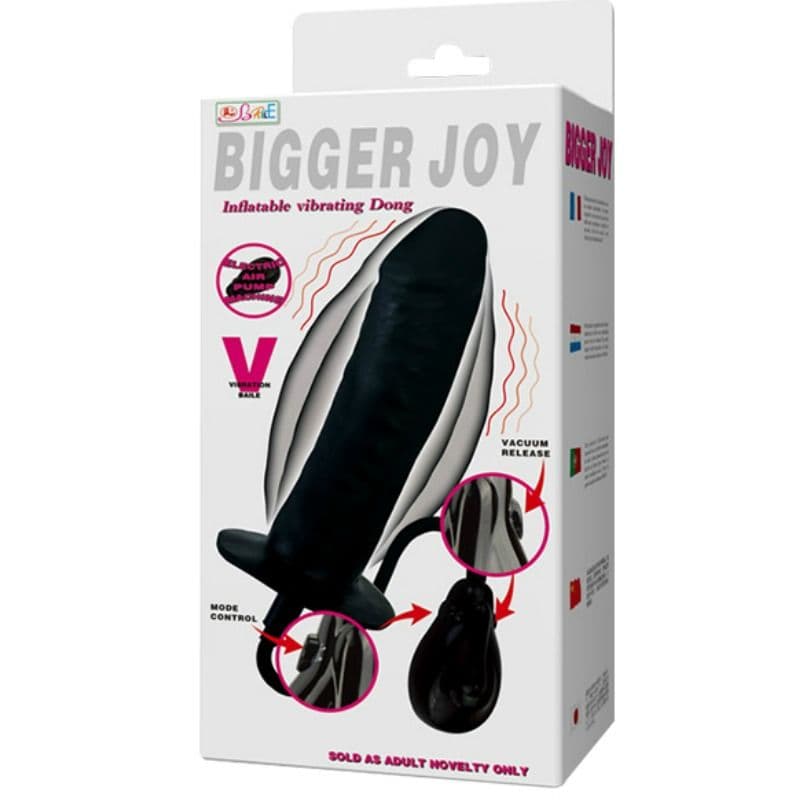 Baile gode gonflable avec vibration Bigger Joy 16 cm - Noir, photo 3