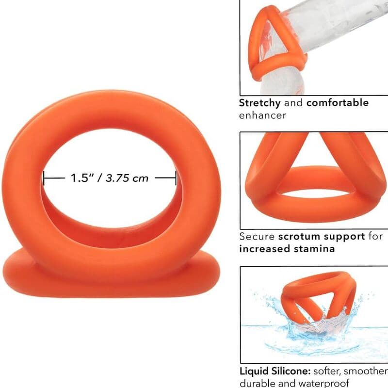 CalExotics Alpha Tri-Anneau en silicone liquide - Orange, photo 11