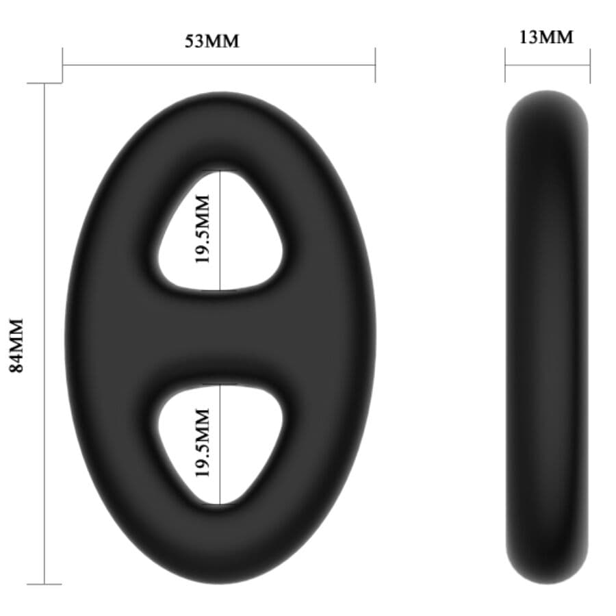 Crazy Bull Bague en silicone double ovale Noir, photo 6