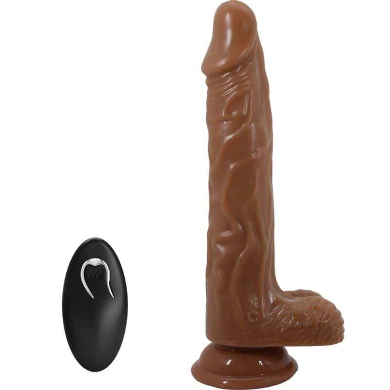 Baile Bodach Vibrateur Réaliste avec Ventouse et Télécommande Marron Clair