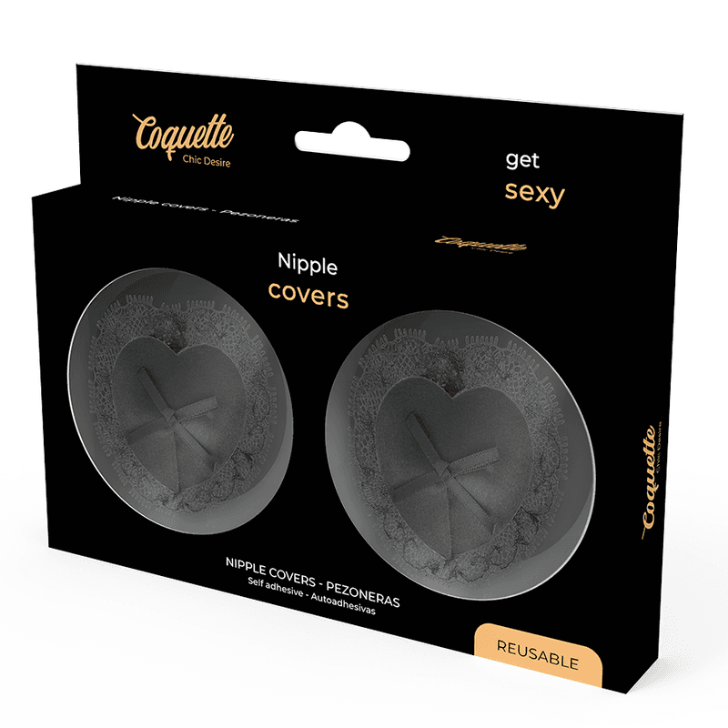 Coquette Chic Desire - Cache-tétons en dentelle noire, photo 4