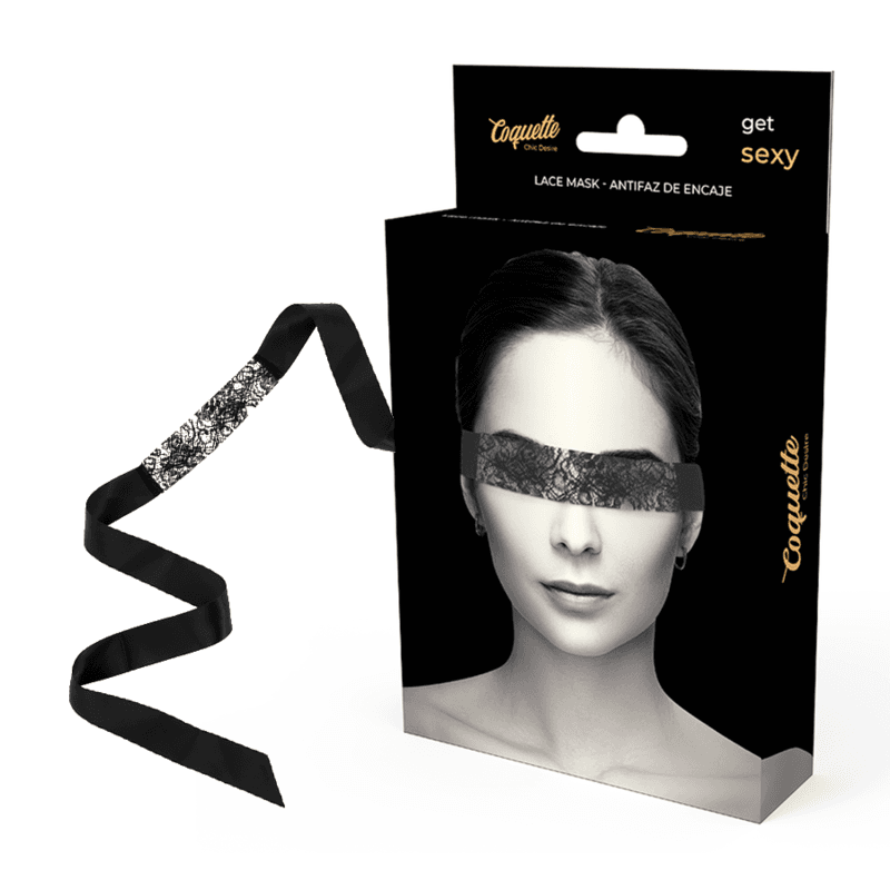 Coquette Chic Desire Masque en dentelle noire avec ruban