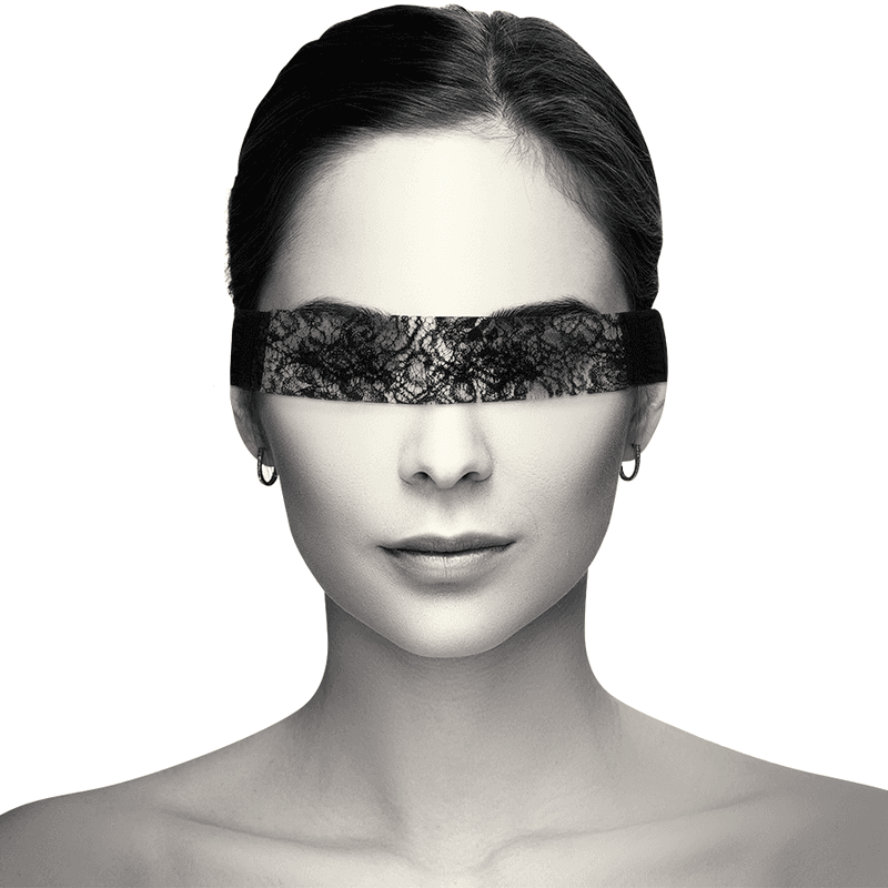 Coquette Chic Desire Masque en dentelle noire avec ruban, photo 2