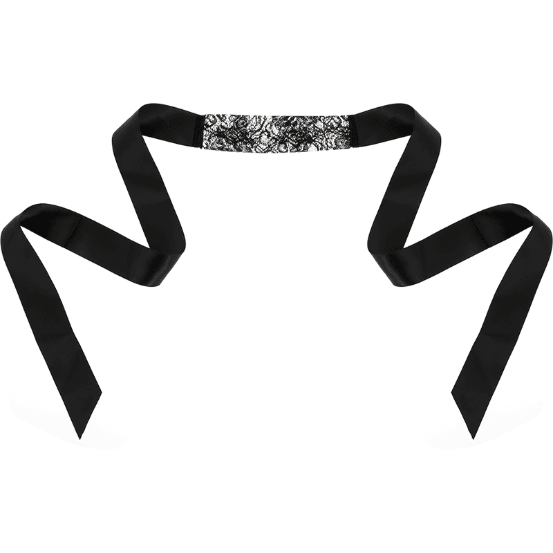 Coquette Chic Desire Masque en dentelle noire avec ruban, photo 3