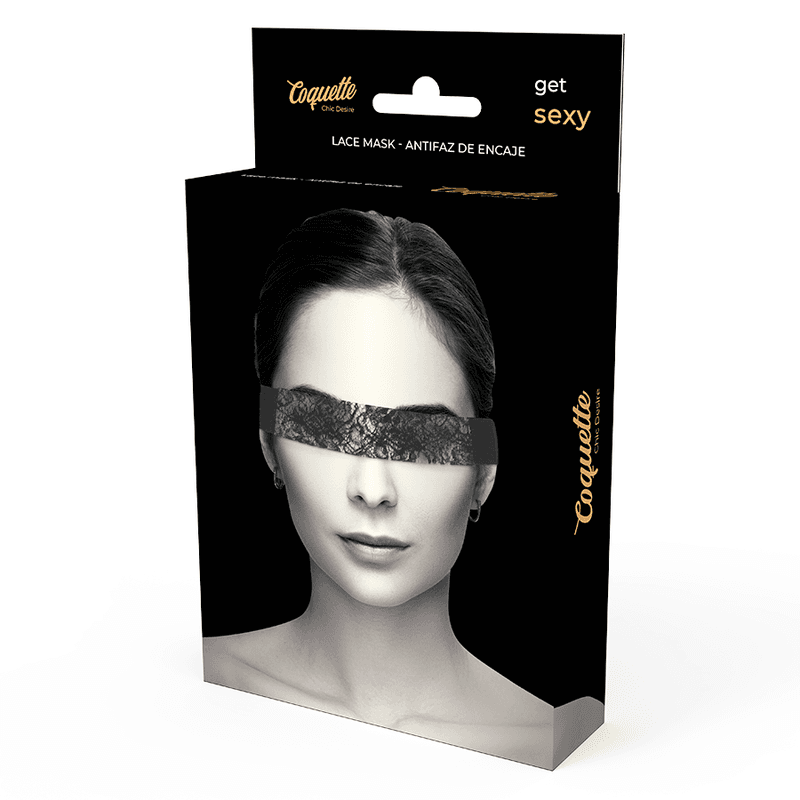 Coquette Chic Desire Masque en dentelle noire avec ruban, photo 5