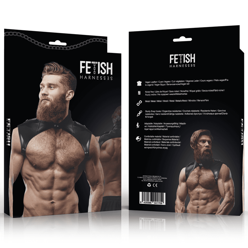 Fetish Submissive Attitude - Harnais de cou réglable en éco-cuir Brigade, photo 6