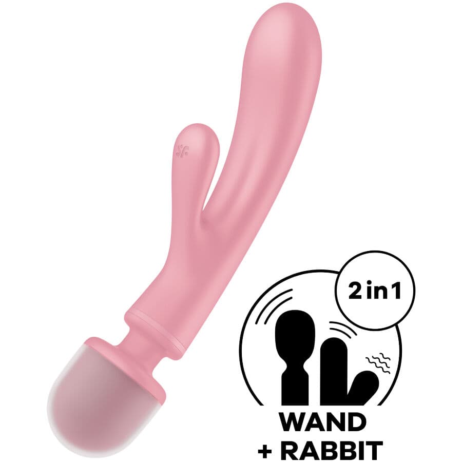 SATISFYER - MASSEUR VIBRATEUR LAPIN TRIPLE LOVER ROSE, photo 6