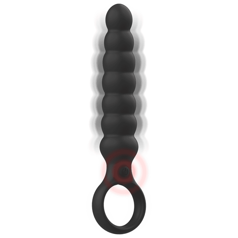 Black&Silver Bob - Dilatateur anal vibrant en silicone noir, photo 3