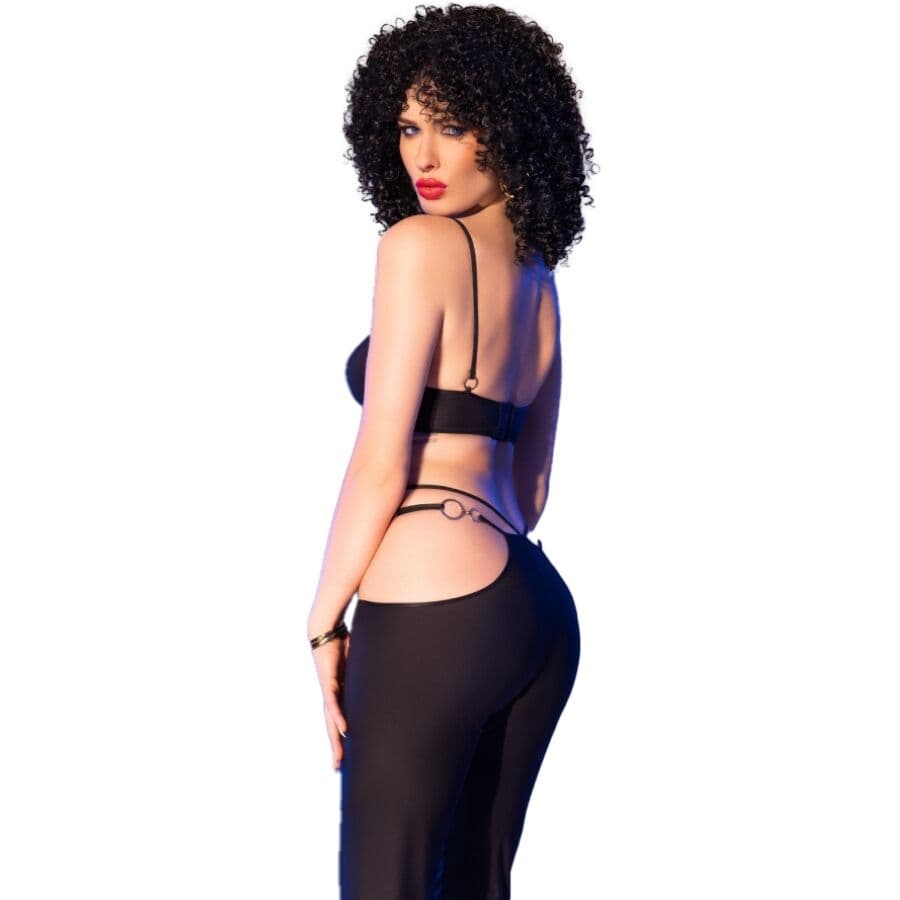 Chilirose Ensemble top et pantalon ajouré CR-4851 Noir et Doré - Taille S, photo 2
