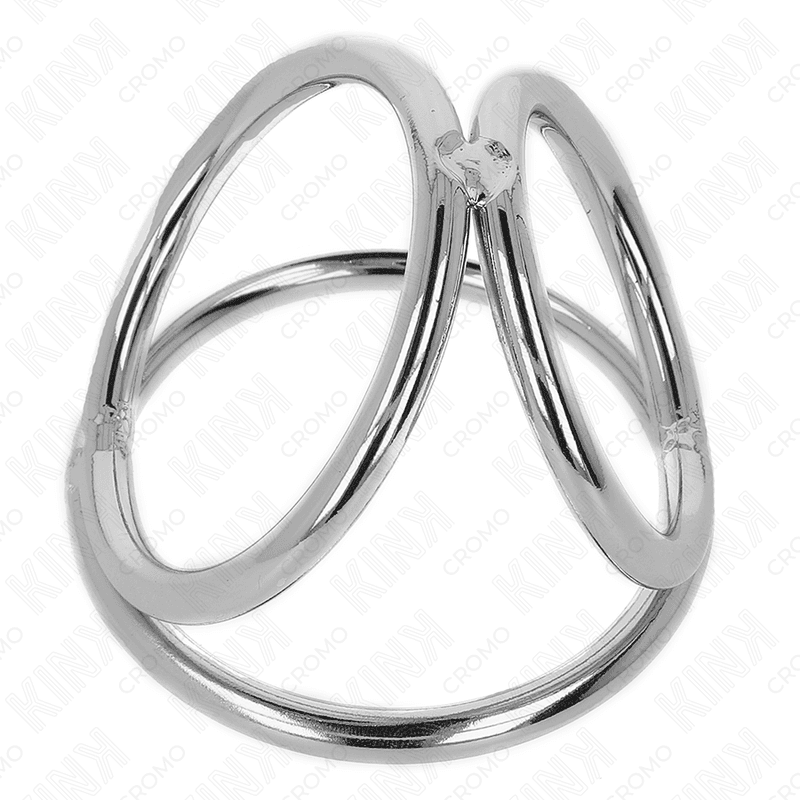 Kink Anneau pénien triple en métal chromé, 3,2 cm à 4,5 cm, photo 5