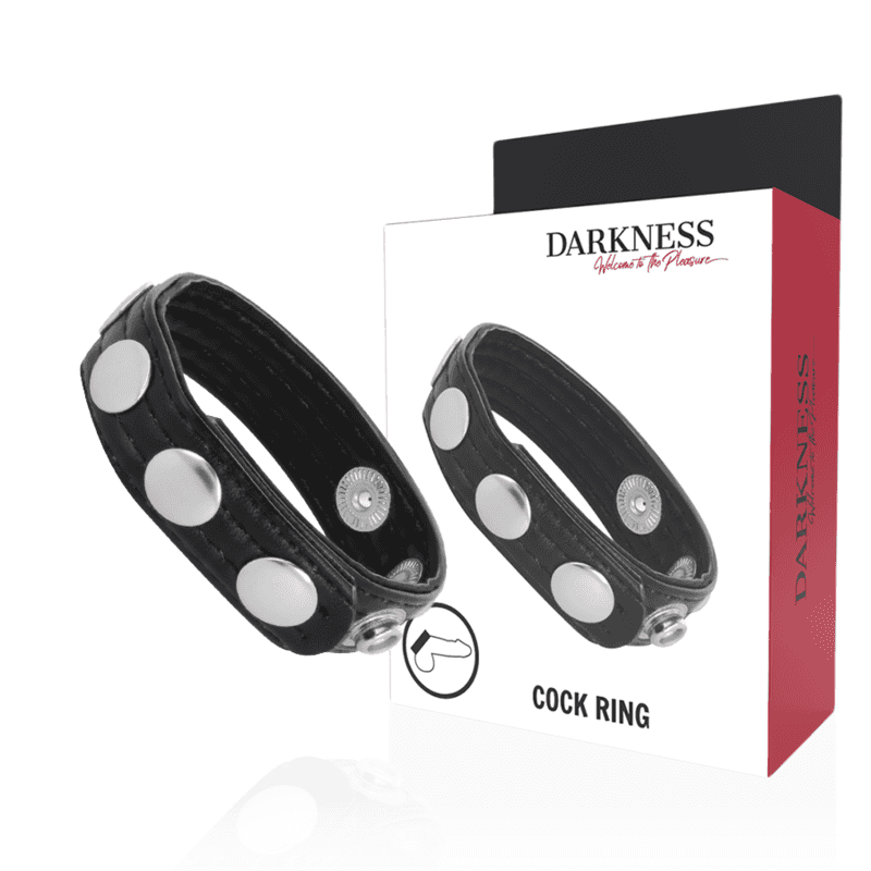 Darkness - Anneau d'érection ajustable en similicuir noir