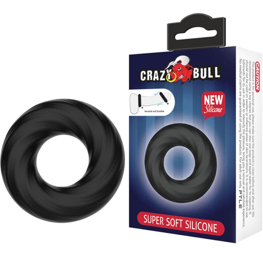 Crazy Bull Anneau pénien en silicone spirale - Noir