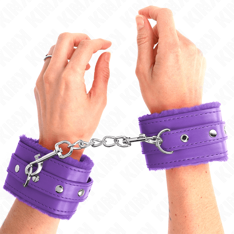 Kink Manchettes doublées fourrure avec sangle ajustable - Violet