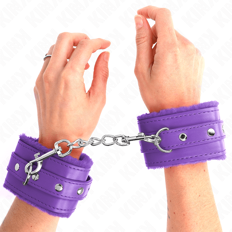 Kink Manchettes doublées fourrure avec sangle ajustable - Violet