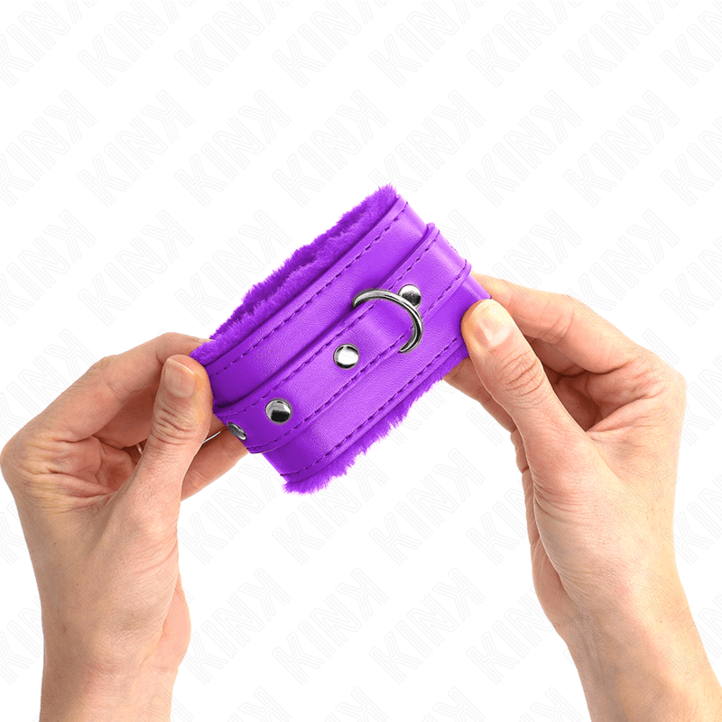 Kink Manchettes doublées fourrure avec sangle ajustable - Violet, photo 4
