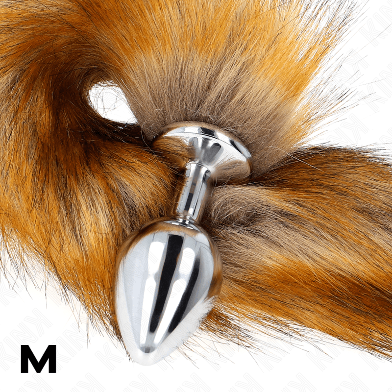 Kink - Plug anal en métal taille M avec queue synthétique 40 cm - Marron, photo 4