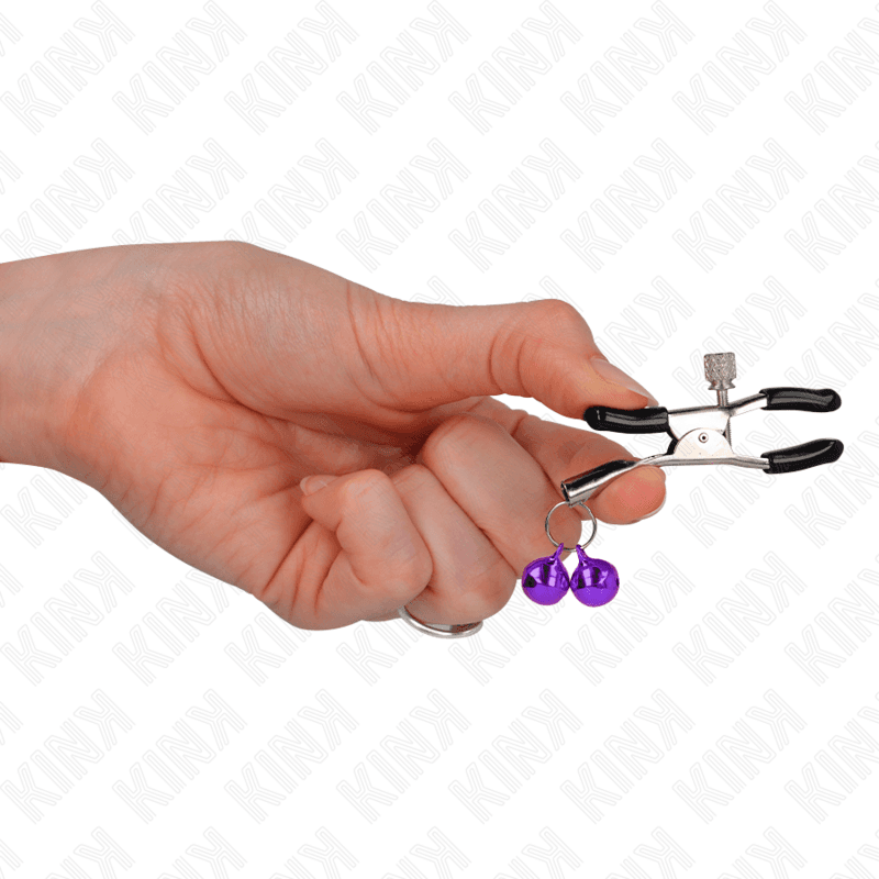 Kink Pinces à tétons réglables double cloche violet 6 cm, photo 4