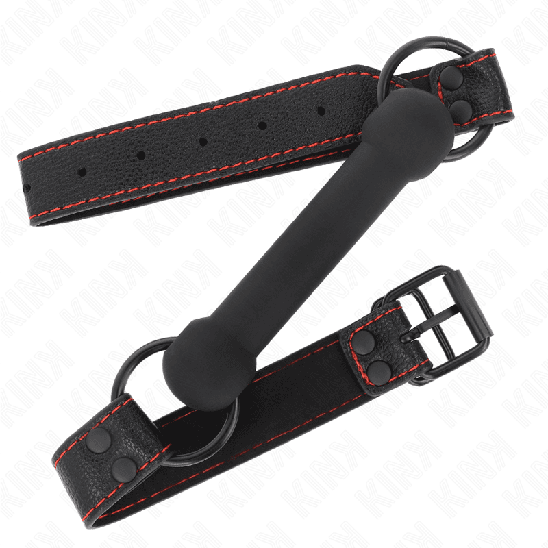 Kink Bâillon Os avec Sangle Similicuir Ajustable 41-57 cm - Noir, photo 2