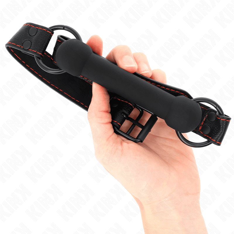 Kink Bâillon Os avec Sangle Similicuir Ajustable 41-57 cm - Noir, photo 4
