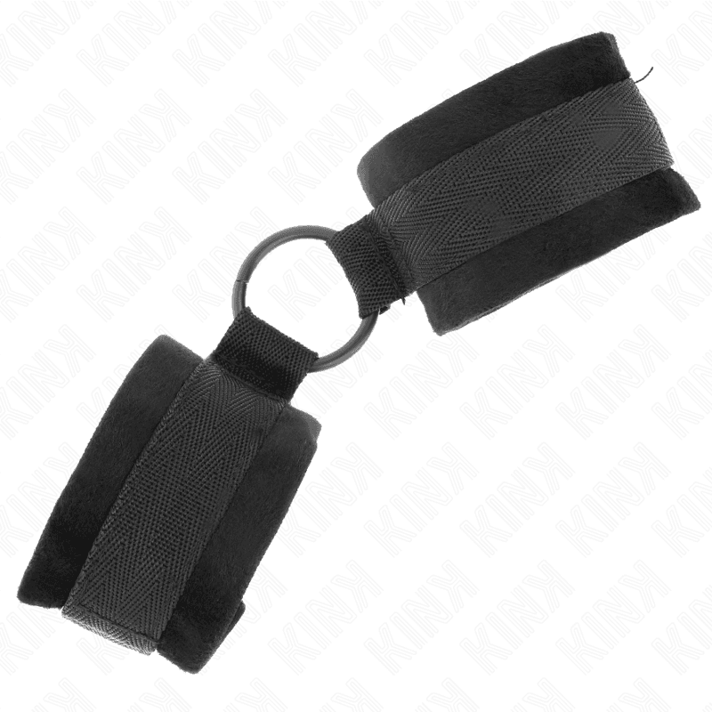 KINK Manchettes débutant avec fourrure et anneau O-Ring 4 cm - Noir, photo 3