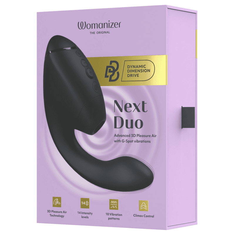 WOMANIZER - DUO NEXT STIMULATEUR CLITORIAL ET DE POINT G DOUBLE NOIR, photo 15