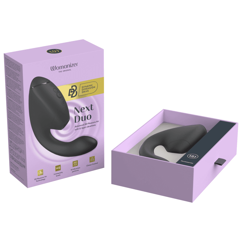 WOMANIZER - DUO NEXT STIMULATEUR CLITORIAL ET DE POINT G DOUBLE NOIR, photo 17