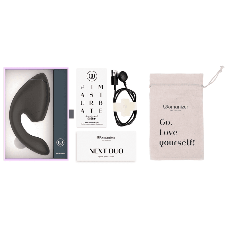 WOMANIZER - DUO NEXT STIMULATEUR CLITORIAL ET DE POINT G DOUBLE NOIR, photo 10