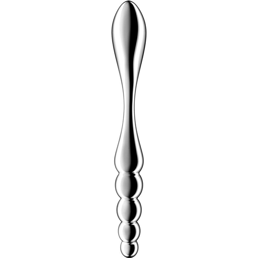 SATISFYER - STAR FORCE 1 GODEMICHET DOUBLE EN ACIER INOXYDABLE, photo 2