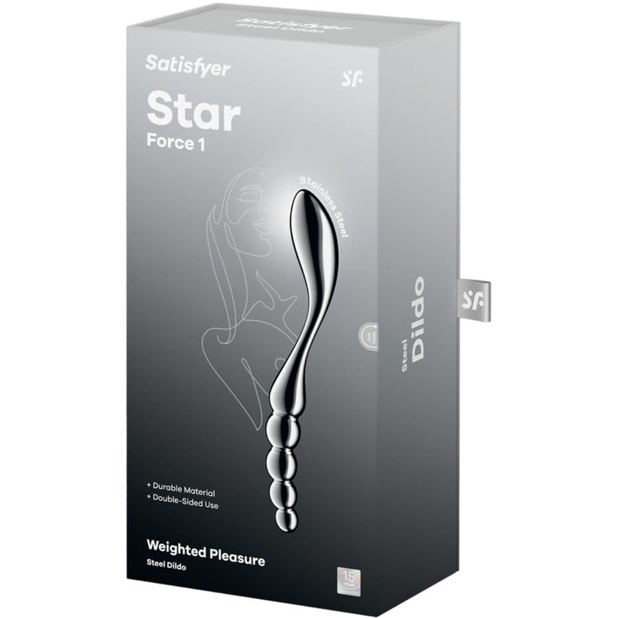 SATISFYER - STAR FORCE 1 GODEMICHET DOUBLE EN ACIER INOXYDABLE, photo 5