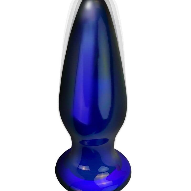ToyJoy The Shining - Plug vibrant en verre borosilicate bleu, photo 6